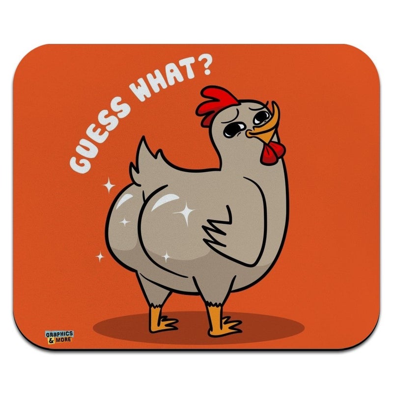 GRAPHICS & MORE Guess What Chicken Butt Funny Low Profile Thin Mouse Pad Mousepad - Image 1